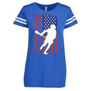 Lacrosse USA Flag Enza Ladies Jersey Football T-Shirt