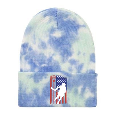 Lacrosse USA Flag Tie Dye 12in Knit Beanie