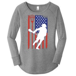 Lacrosse USA Flag Women's Perfect Tri Tunic Long Sleeve Shirt