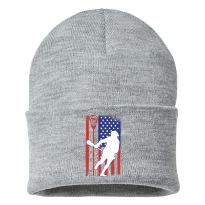 Lacrosse USA Flag Sustainable Knit Beanie