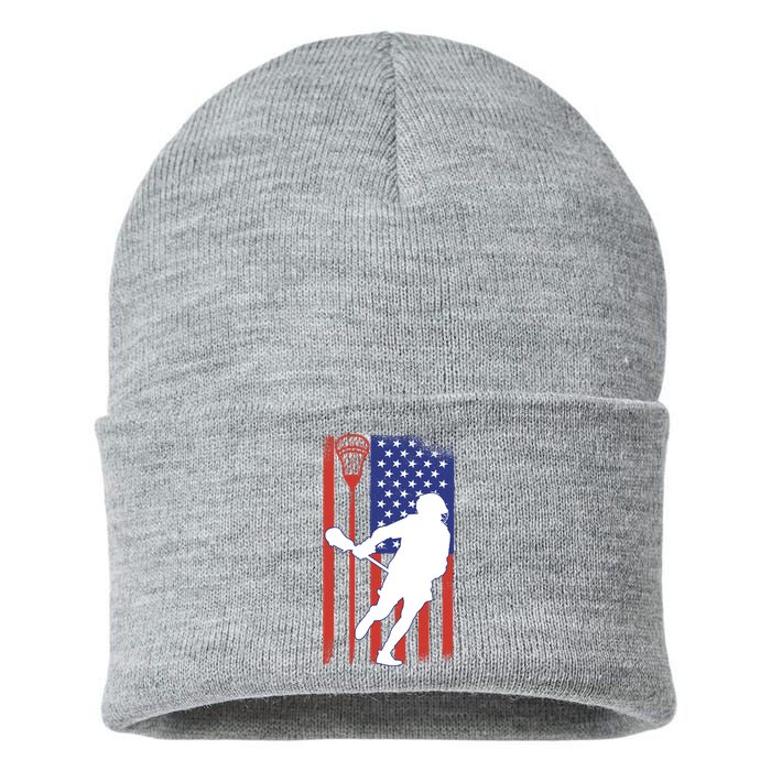 Lacrosse USA Flag Sustainable Knit Beanie