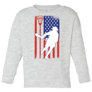 Lacrosse USA Flag Toddler Long Sleeve Shirt