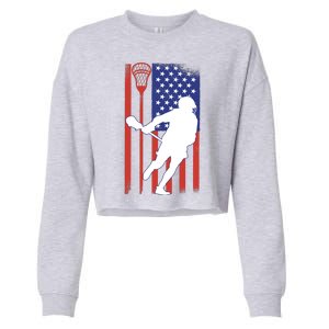 Lacrosse USA Flag Cropped Pullover Crew