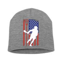 Lacrosse USA Flag Short Acrylic Beanie