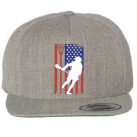 Lacrosse USA Flag Wool Snapback Cap