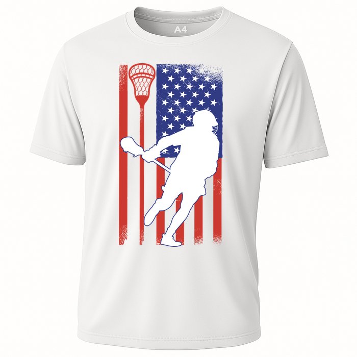 Lacrosse Usa Flag Cooling Performance Crew T-Shirt