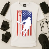 Lacrosse Usa Flag Cooling Performance Crew T-Shirt