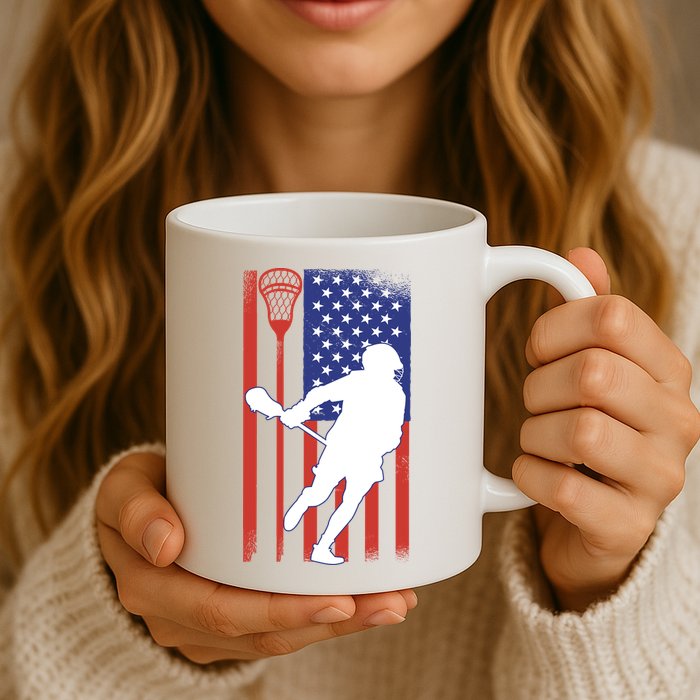 Lacrosse Usa Flag Mug