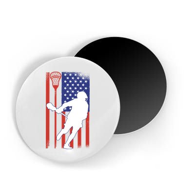 Lacrosse Usa Flag Magnet