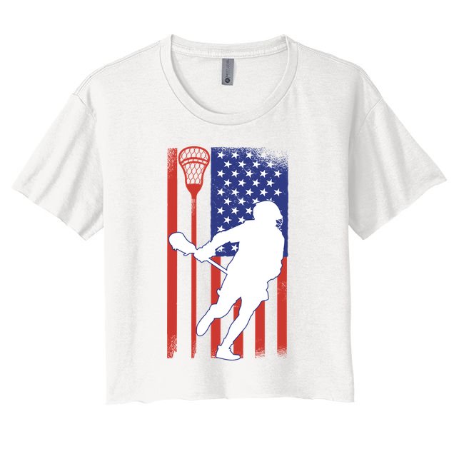 Lacrosse Usa Flag Crop Top