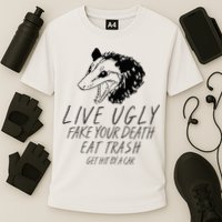 Live Ugly Fake Your Death Eat Trash Get Hit By A Car Opossum Performance Shirt