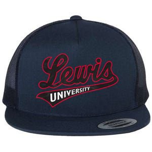 Lewis University Flyers Distressed Primary Flat Bill Trucker Hat