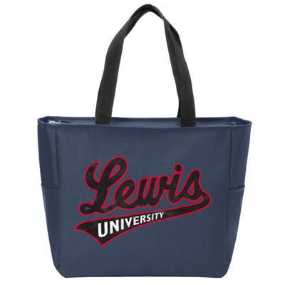 Lewis University Flyers Distressed Primary Zip Tote Bag