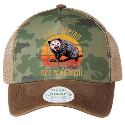 Live Ugly Fake Your Death Fynny Retro Vintage Opossum Legacy Tie Dye Trucker Hat