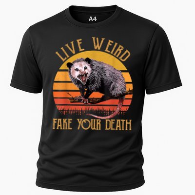 Live Ugly Fake Your Death Fynny Retro Vintage Opossum Performance Shirt