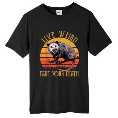 Live Ugly Fake Your Death Fynny Retro Vintage Opossum Tall Fusion ChromaSoft Performance T-Shirt