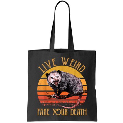 Live Ugly Fake Your Death Fynny Retro Vintage Opossum Bag