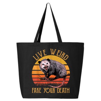 Live Ugly Fake Your Death Fynny Retro Vintage Opossum 25L Jumbo Tote