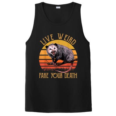 Live Ugly Fake Your Death Fynny Retro Vintage Opossum PosiCharge Competitor Tank