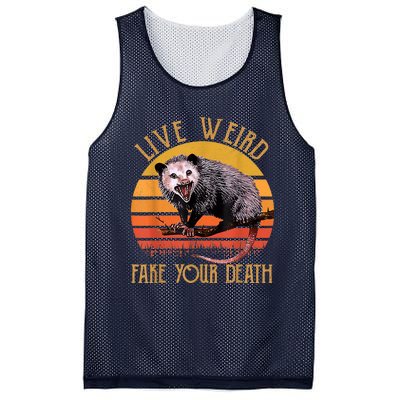 Live Ugly Fake Your Death Fynny Retro Vintage Opossum Mesh Reversible Basketball Jersey Tank