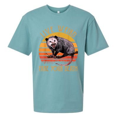 Live Ugly Fake Your Death Fynny Retro Vintage Opossum Sueded Cloud Jersey T-Shirt