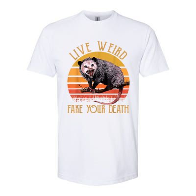 Live Ugly Fake Your Death Fynny Retro Vintage Opossum Softstyle CVC T-Shirt