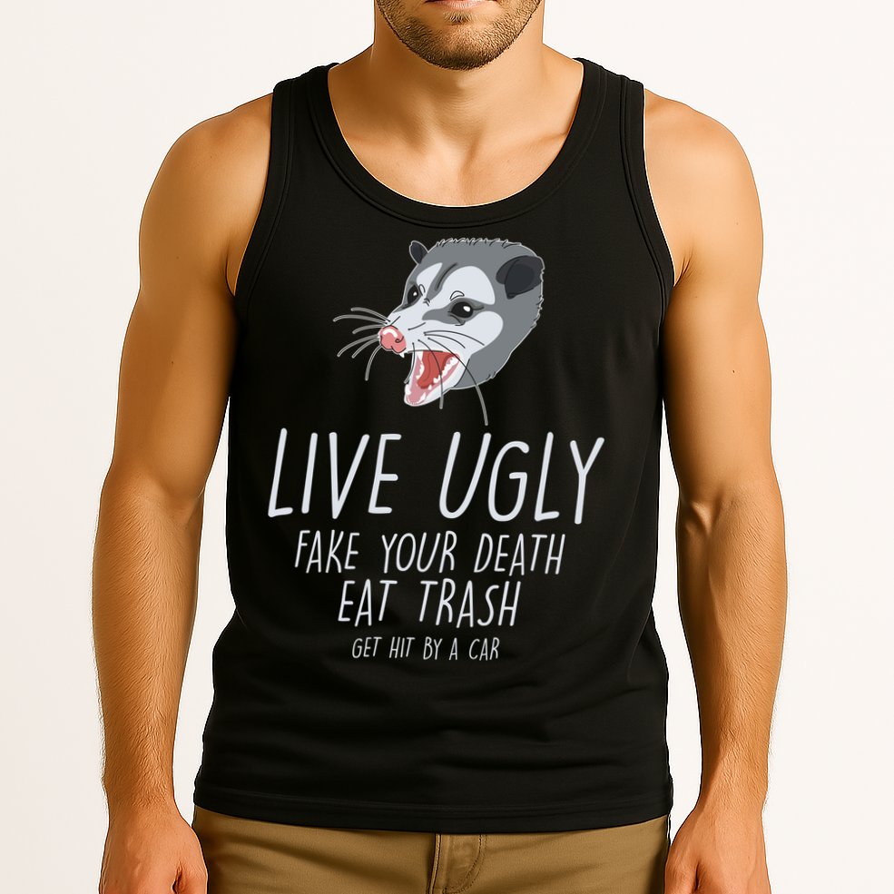 Live Ugly Fake Your Death Eat Trash Opossum Tank Top