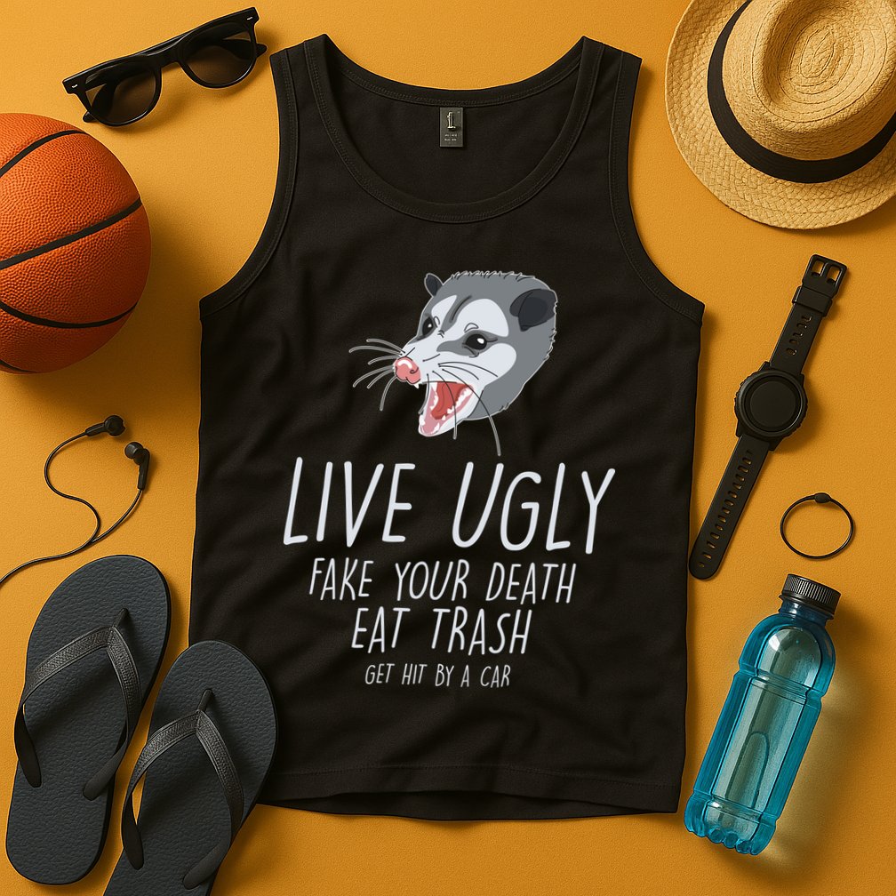 Live Ugly Fake Your Death Eat Trash Opossum Tank Top
