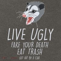 Live Ugly Fake Your Death Eat Trash Opossum Cotton Canvas Backpack