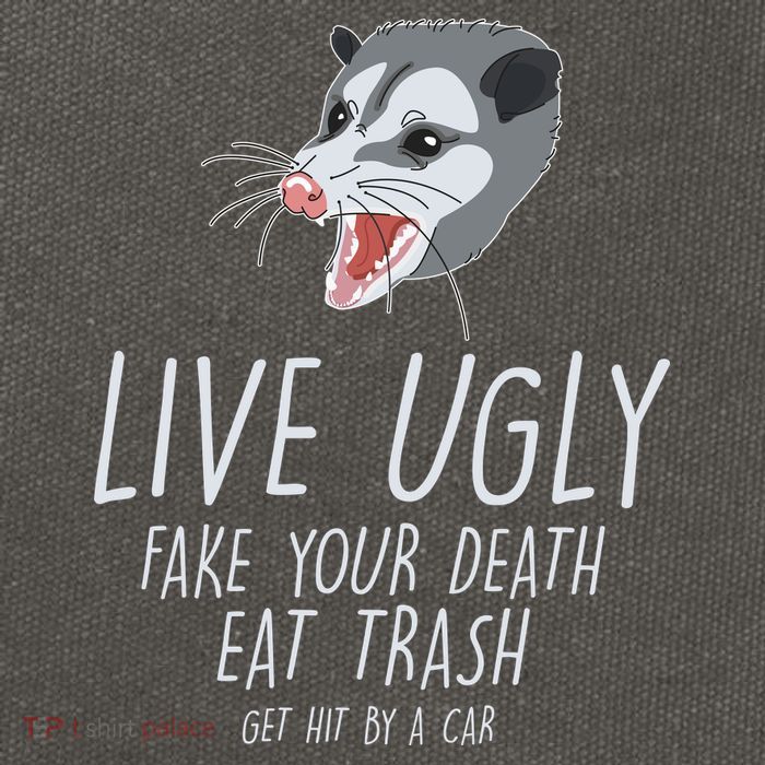 Live Ugly Fake Your Death Eat Trash Opossum Cotton Canvas Backpack