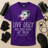 Live Ugly Fake Your Death Eat Trash Opossum Cooling Performance Crew T-Shirt
