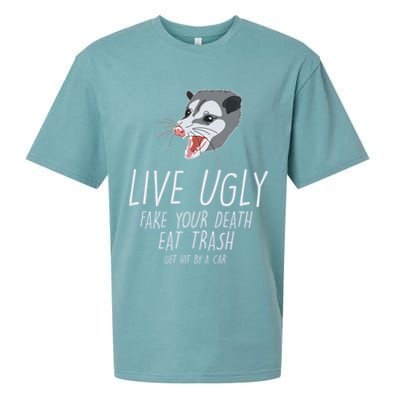Live Ugly Fake Your Death Eat Trash Opossum Sueded Cloud Jersey T-Shirt