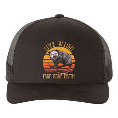 Live Ugly Fake Your Death Fynny Retro Vintage Opossum Yupoong Adult 5-Panel Trucker Hat