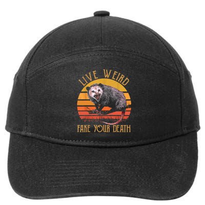 Live Ugly Fake Your Death Fynny Retro Vintage Opossum 7-Panel Snapback Hat