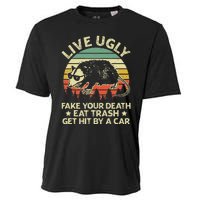 Live Ugly Fake Your Death Eat Trash Get Hit By A Car Opossum Cooling Performance Crew T-Shirt