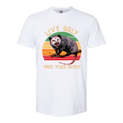 Live Ugly Fake Your Death Vintage Ugly Possum Softstyle® CVC T-Shirt