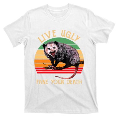 Live Ugly Fake Your Death Vintage Ugly Possum T-Shirt