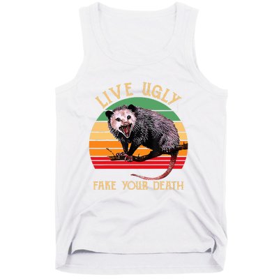 Live Ugly Fake Your Death Vintage Ugly Possum Tank Top