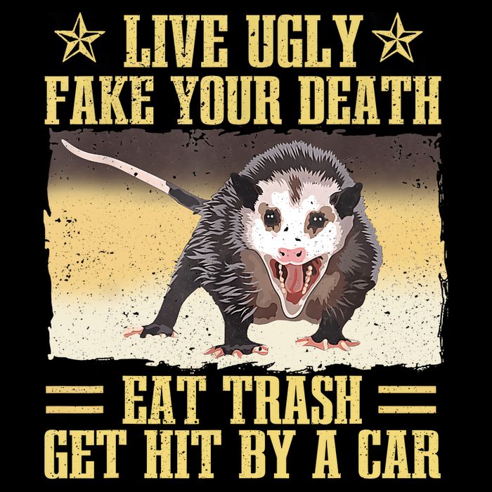 Live Ugly Fake Your Death Eat Trash Get Hit By A Car Opossum 16 in Basic Backpack