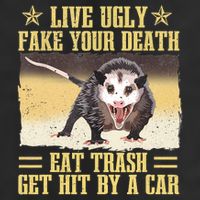 Live Ugly Fake Your Death Eat Trash Get Hit By A Car Opossum Microfiber Hand Towel