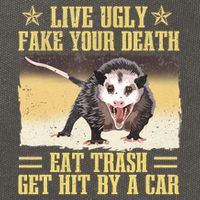 Live Ugly Fake Your Death Eat Trash Get Hit By A Car Opossum Cotton Canvas Backpack