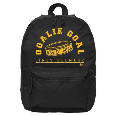 Linus Ullmark Goalie Goal Boston Hockey 16 in Basic Backpack