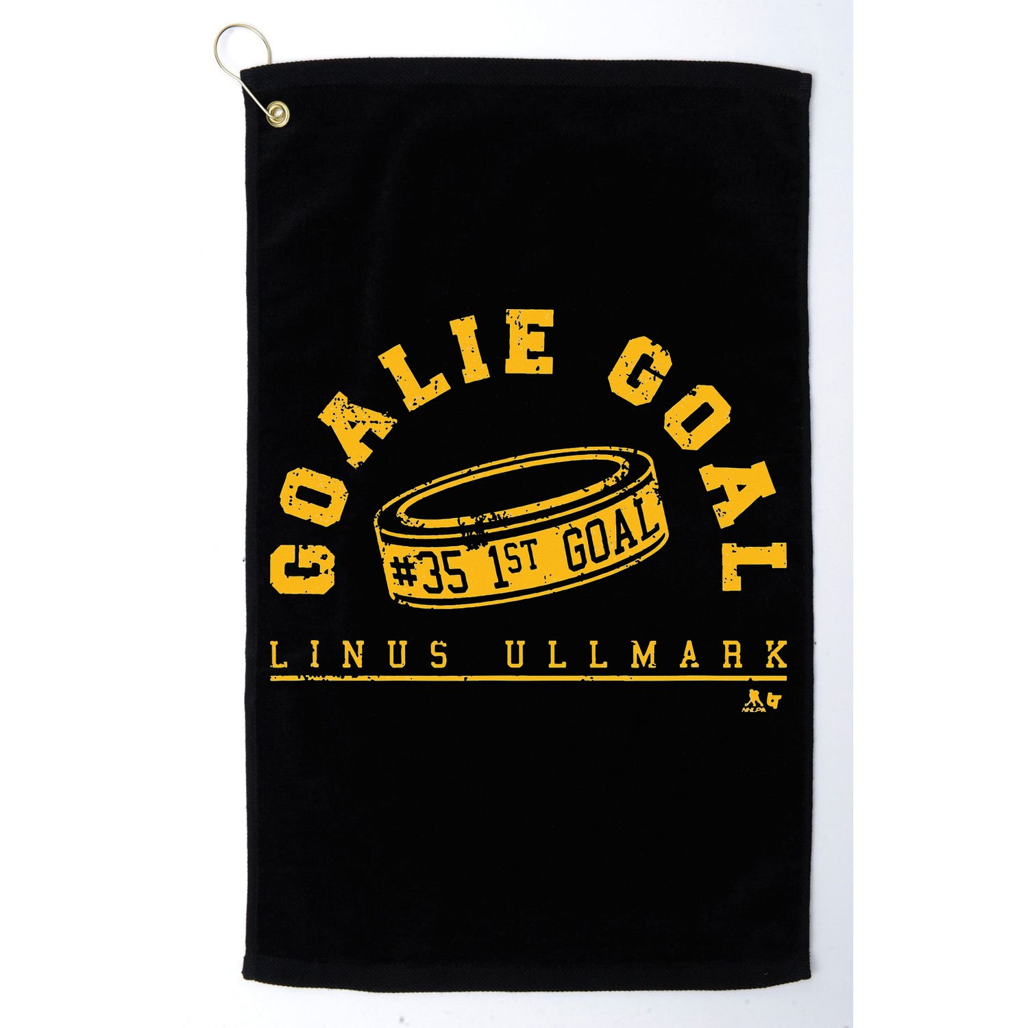 Linus Ullmark Goalie Goal Boston Hockey Golf Towel