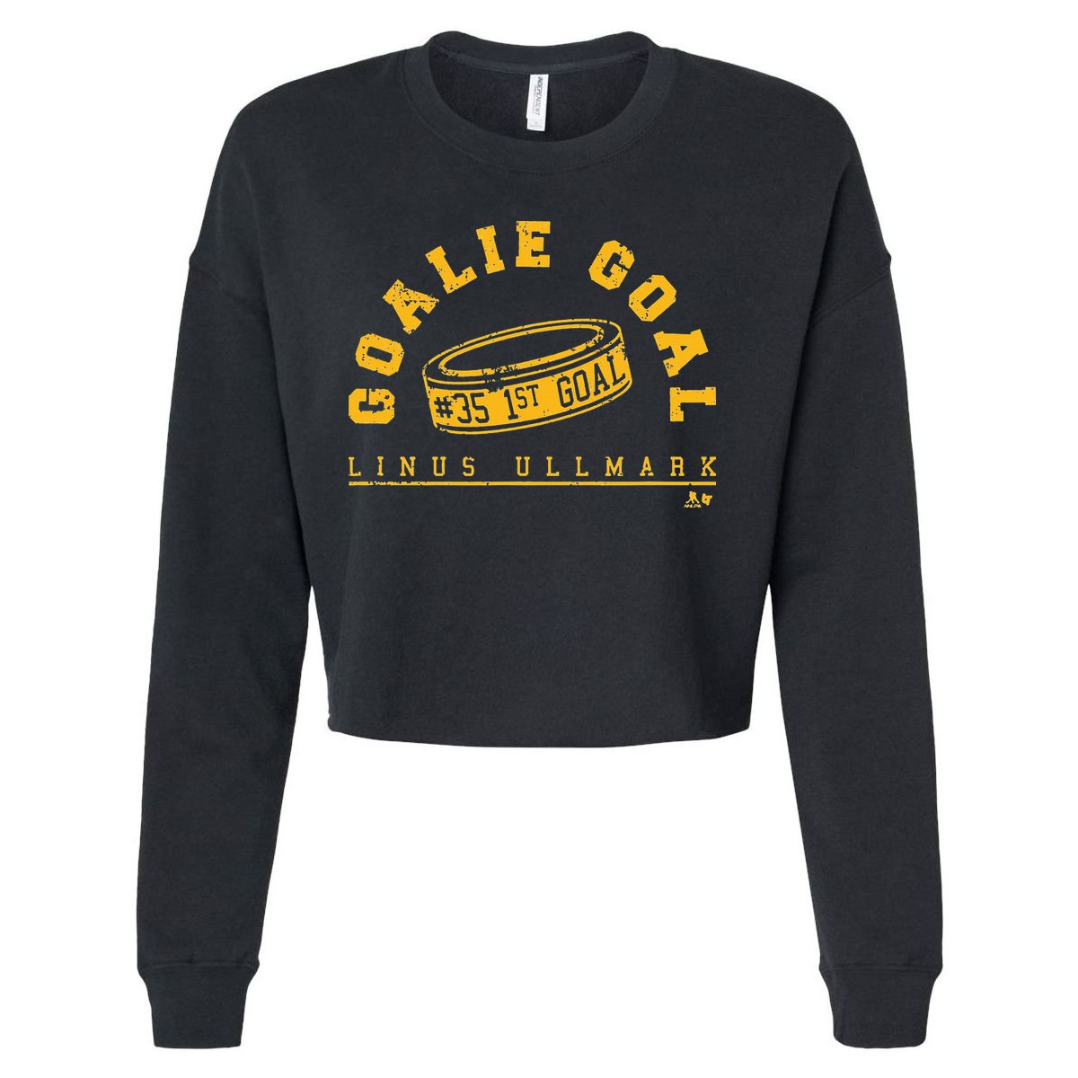 Linus Ullmark Goalie Goal Boston Hockey Cropped Pullover Crew