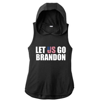 Let Us Go Brandon, Funny Anti Biden Chant Let's Go Brandon Ladies PosiCharge Tri-Blend Wicking Draft Hoodie Tank