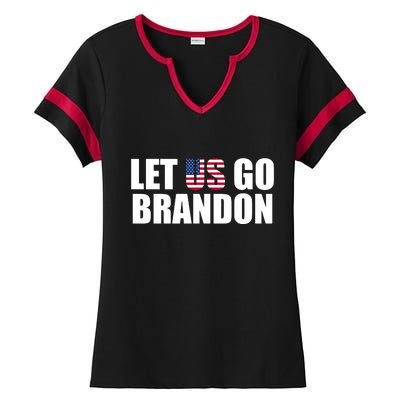 Let Us Go Brandon, Funny Anti Biden Chant Let's Go Brandon Ladies Halftime Notch Neck Tee