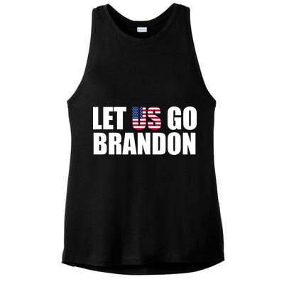 Let Us Go Brandon, Funny Anti Biden Chant Let's Go Brandon Ladies PosiCharge Tri-Blend Wicking Tank