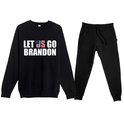 Let Us Go Brandon, Funny Anti Biden Chant Let's Go Brandon Premium Crewneck Sweatsuit Set