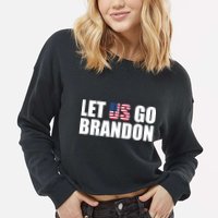 Let Us Go Brandon, Funny Anti Biden Chant Let's Go Brandon Cropped Pullover Crew