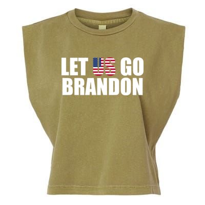 Let Us Go Brandon, Funny Anti Biden Chant Let's Go Brandon Garment-Dyed Women's Muscle Tee